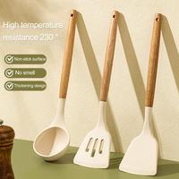 Gambar Spatula Silikon Gagang Kayu Tahan Panas Sutil Anti Lengket - Sendok dari Ruparuma Official Store undefined 1 Tokopedia