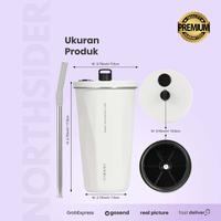 Gambar Jinsei Tumbler kopi teh coffee mug double wall Sedotan stainless JS600 - Putih dari Northsider Coffee Shop undefined 3 Tokopedia
