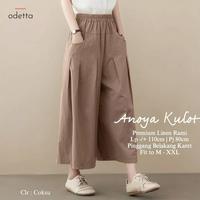 Gambar anoya celana kulot kullot panjang harian pinggang karet santai - abu dari ASDVL STORE undefined 2 Tokopedia