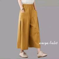 Gambar anoya celana kulot kullot panjang harian pinggang karet santai - abu dari ASDVL STORE undefined 5 Tokopedia