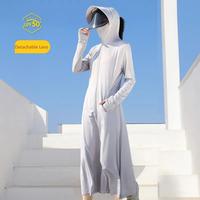 Gambar Sunscreen Jacket Sun Protection Clothing Women Ice Mesh UPF50+ Long dari CHELLEP STORE undefined 4 Tokopedia
