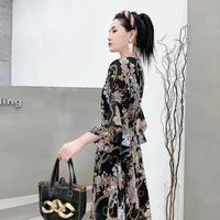 Gambar Gaun sifon lengan ruffle ukuran besar V neck gemuk dan tipis dari JA_Mart undefined 5 Tokopedia
