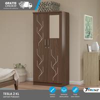 Gambar Matkens Tesla 2 KL Lemari Pakaian 2 Pintu Minimalis Kaca Luar Bahan Premium Particle Board Desain Modern & Minimalis Space Besar Muat Banyak Pakaian - Furniture - SW dari Trenz Furniture undefined 2 Tokopedia