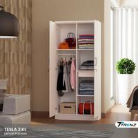 Gambar Matkens Tesla 2 KL Lemari Pakaian 2 Pintu Minimalis Kaca Luar Bahan Premium Particle Board Desain Modern & Minimalis Space Besar Muat Banyak Pakaian - Furniture - SW dari Trenz Furniture undefined 3 Tokopedia