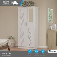 Gambar Matkens Tesla 2 KL Lemari Pakaian 2 Pintu Minimalis Kaca Luar Bahan Premium Particle Board Desain Modern & Minimalis Space Besar Muat Banyak Pakaian - Furniture - SW dari Trenz Furniture undefined 1 Tokopedia