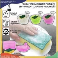 Gambar Tempat Sabun Bulat 1000ml + Spons Cuci Piring (2in1) Viral MR.DIY Unik - Ungu, BULAT dari iChabe Store undefined 3 Tokopedia