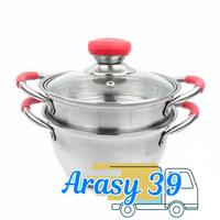 Gambar Panci kukus Serbaguna Steamer Stainless Susun 2 - 16cm dari galatokoff undefined 1 Tokopedia
