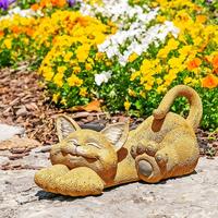 Gambar TG 1Pc Happy Cat Whimsical Cat Lounging Garden Statue Outdoor D dari Tactical Going undefined 2 Tokopedia