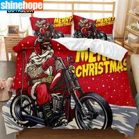 Gambar DJ Merry Christmas Duvet Cover Santa Claus Snowman Bedding Set dari Delphi Joy undefined 4 Tokopedia
