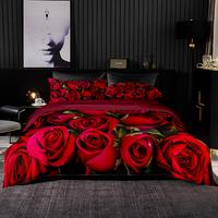 Gambar DJ Luxury Red Bedding Set Flower Birds Print Duvet Cover Set Ch dari Delphi Joy undefined 1 Tokopedia