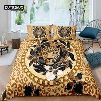 Gambar DJ Home Living Luxury 3d Golden Chain Leopard Bedding Set Duvet dari Delphi Joy undefined 3 Tokopedia
