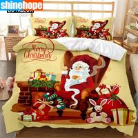 Gambar DJ Merry Christmas Duvet Cover Santa Claus Snowman Bedding Set dari Delphi Joy undefined 3 Tokopedia