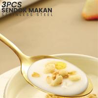 Gambar SET Sendok Garpu 3pcs Premium Makan Hotel  Cafe Gold Modern - 3PCS SENDOK BESAR dari Bandung Grup Stainless undefined 5 Tokopedia