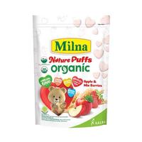 Gambar I✓S3 MILNA NATURE PUFFS ORGANIC CHESEE BANANA APPLE MIX BERRIES 15GR dari serlipujiatiastore undefined 2 Tokopedia