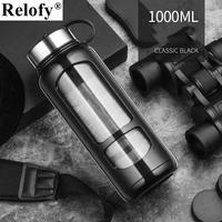 Gambar 700/1000ml Large Capacity Portable Glass Water Bottles Outdoor Sports dari Kijanmole Star undefined 4 Tokopedia