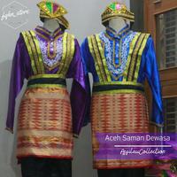 Gambar Baju adat dewasa tari Saman Aceh satuan (Laki/Cewek) - Aceh Biru Cewek, S dari Kokekys undefined 2 Tokopedia