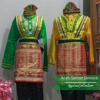 Gambar Baju adat dewasa tari Saman Aceh satuan (Laki/Cewek) - Aceh Biru Cewek, S dari Kokekys undefined 4 Tokopedia
