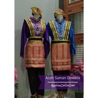 Gambar Baju adat dewasa tari Saman Aceh satuan (Laki/Cewek) - Aceh Biru Cewek, S dari Kokekys undefined 5 Tokopedia
