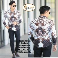 Gambar bagus basudewa putih kemeja batik pria lengan panjang bahan katun dari aller pedia undefined 2 Tokopedia
