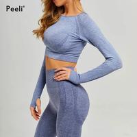 Gambar Seamless Yoga Set Sports 2 Piece Set Women Clothing Long Sleeve Gym dari grosirkainlaptebal undefined 4 Tokopedia
