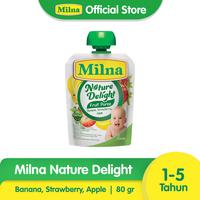 Gambar Milna Nature Delight Fruit Puree Banana Strawberry Apple 80 g dari Alfamidi Official Store undefined 1 Tokopedia