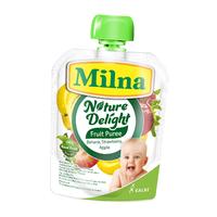 Gambar Milna Nature Delight Fruit Puree Banana Strawberry Apple 80 g dari Alfamidi Official Store undefined 3 Tokopedia