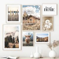 Gambar Autumn Forest Chalet Yak Reed Dandelion Wall Art Canvas dari Choice Goods Store undefined 2 Tokopedia