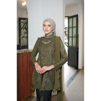 Gambar Kirana Series Batik Couple Kebaya Modern Model Kutu Baru Aisyahnajwa - SET KEBAYA ARMY, M dari Kusuma_Ayu32 undefined 3 Tokopedia