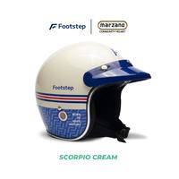 Gambar "Jual Footstep Footwear x Marzano Helm Retro Bogo Scorpio Cream - XL dari FitriStoreOk undefined 1 Tokopedia