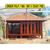 Gambar WA O8II-2543-799, Gazebo Kayu Unik 3x6 Ponorogo dari Rumah Kayu Minimalis undefined 3 Tokopedia