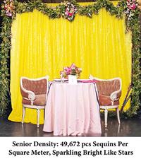 Gambar 2FTx8FT Sequin Curtains 2 Panels Yellow Sequin dari Home and Kitchen USA undefined 3 Tokopedia