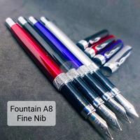 Gambar Fountain Pen A8 Fine Nib Pulpen Founten Mata Lancip Bisa Custom Grafir - Silver dari Dunia Pen undefined 1 Tokopedia