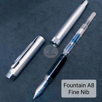 Gambar Fountain Pen A8 Fine Nib Pulpen Founten Mata Lancip Bisa Custom Grafir - Silver dari Dunia Pen undefined 5 Tokopedia