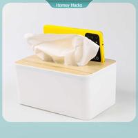 Gambar Tempat Tisu Putih Kayu Multifungsi Kotak Tissue Box Holder Smartphone - Coffee dari Homey Hacks undefined 3 Tokopedia
