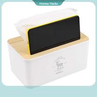 Gambar Tempat Tisu Putih Kayu Multifungsi Kotak Tissue Box Holder Smartphone - Coffee dari Homey Hacks undefined 1 Tokopedia