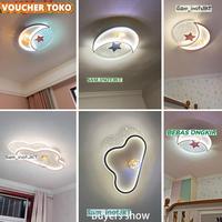 Gambar New Lampu Plafon LED Bentuk Bulan Bintang Untuk Hias Kamar Tidur Anak - B-biru, Cahaya putih dari Sam InotJKT undefined 3 Tokopedia