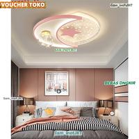 Gambar New Lampu Plafon LED Bentuk Bulan Bintang Untuk Hias Kamar Tidur Anak - B-biru, Cahaya putih dari Sam InotJKT undefined 1 Tokopedia