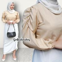Gambar Weijia Fashion Baju Atasan Wanita Terbaru PUFFY SHAKILA TOP - MAROON dari WEIJIA Fashion undefined 1 Tokopedia