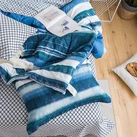 Gambar Bedding Sets King Size Comforter Set 7pc, Blue Striped Printed Neutral dari Home and Kitchen USA undefined 5 Tokopedia