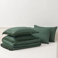 Gambar LEAFAX Queen Comforter Set Tassel - 5 Pieces Microfiber Bedding Set dari Home and Kitchen USA undefined 1 Tokopedia