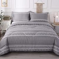 Gambar Andency Grey King Size Comforter Set, 3 Pieces Bedding Comforter Sets dari Home and Kitchen USA undefined 5 Tokopedia