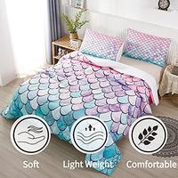 Gambar RYNGHIPY 2Pcs Colorful Mermaid Scale Print Comforter Bedding Set dari Home and Kitchen USA undefined 4 Tokopedia