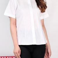 Gambar MILAN Kemeja Kerja Wanita Formal Lengan Panjang Pendek Hitam Putih - PNG PLOS HITAM, M dari TBRC undefined 2 Tokopedia