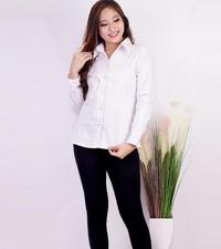 Gambar MILAN Kemeja Kerja Wanita Formal Lengan Panjang Pendek Hitam Putih - PNG PLOS HITAM, M dari TBRC undefined 1 Tokopedia