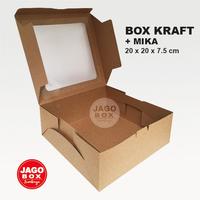 Gambar kt box kotak dos nasi kue snack kraft 20 x 20 x 7,5 cm lubang mika dari Master Kardus undefined 4 Tokopedia