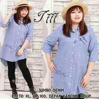 Gambar Baju Wanita Pakaian Cewek Fashion Perempuan JUMBO DENIM VAGUEED - Biru dari FASHION BAJU KEKINIAN undefined 1 Tokopedia