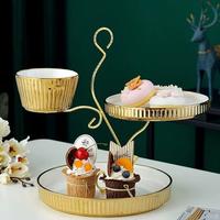 Gambar Ceramic Dessert Serving Plate / Tier Cake 3 Susun / Tempat Kue 3 Susun - Hijau Butterfly dari AestheticHome.Id undefined 3 Tokopedia