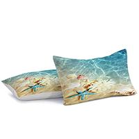 Gambar lris Bedding Ocean Beach Comforter Set Blue Bedding Set(C-02, Twin) dari Home and Kitchen USA undefined 4 Tokopedia