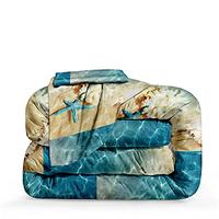 Gambar lris Bedding Ocean Beach Comforter Set Blue Bedding Set(C-02, Twin) dari Home and Kitchen USA undefined 5 Tokopedia