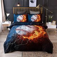 Gambar A Nice Night Baseball with Fire Print Comforter Quilt Set Bedding Sets dari Home and Kitchen USA undefined 4 Tokopedia